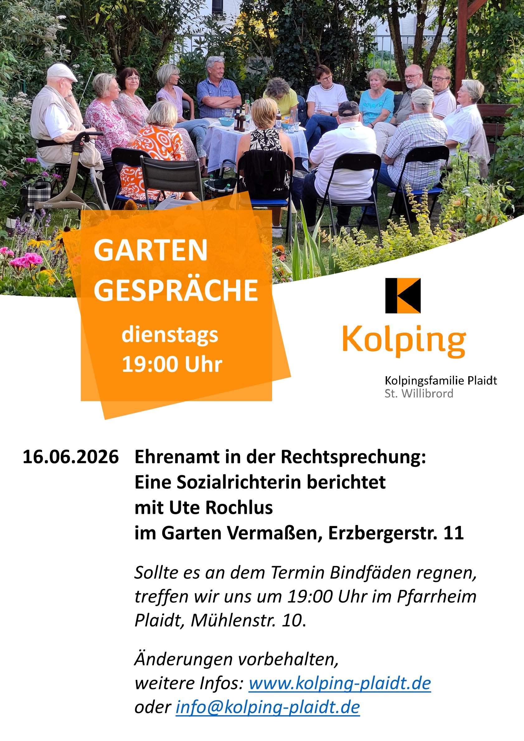 Gartengespräch am 16.06.2026