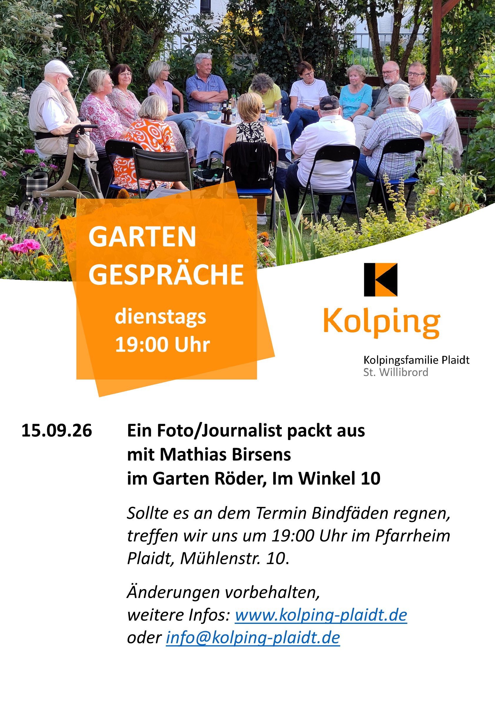 Gartengespräche am 15.09.2026 mit Mathias Birsens