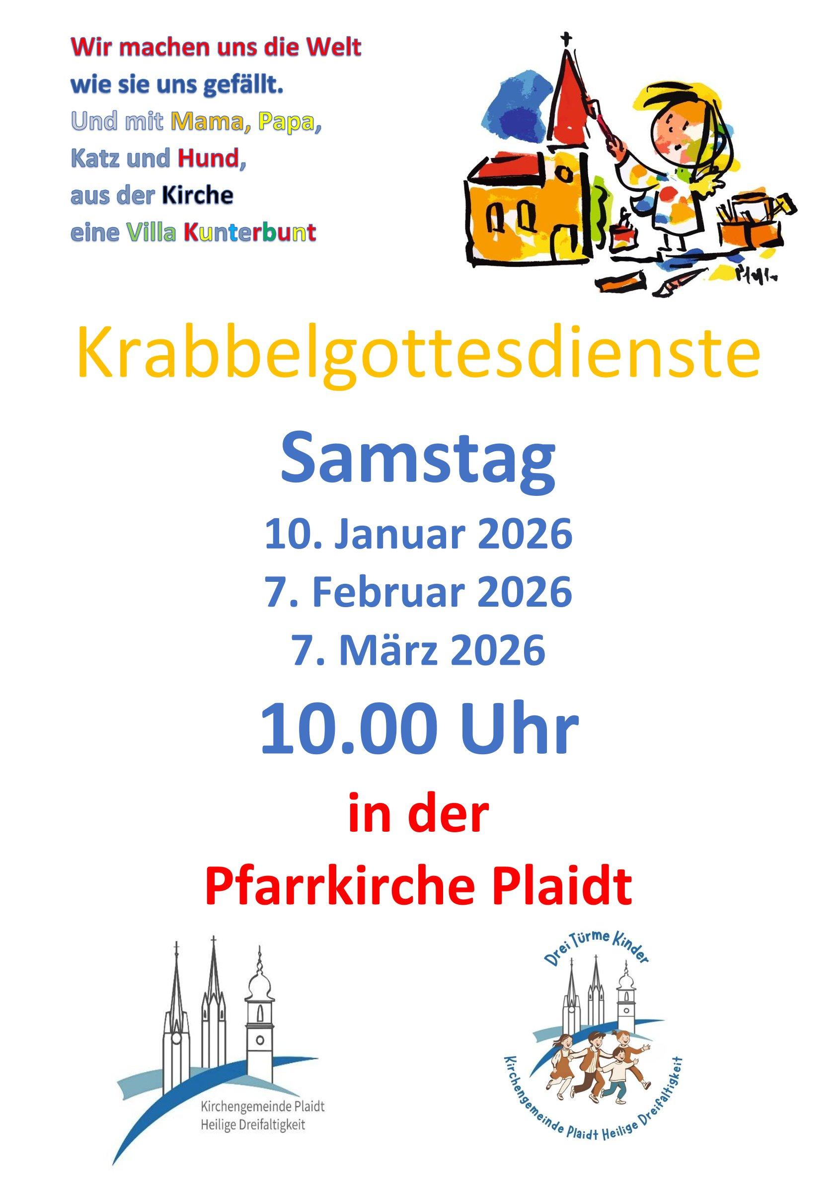 Krabbelgottesdienst-Plakat Jan bis März 26